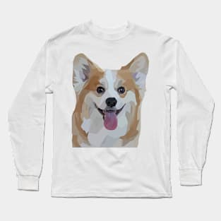 Awesome Corgi Dog Cute Geometric Puppy Long Sleeve T-Shirt